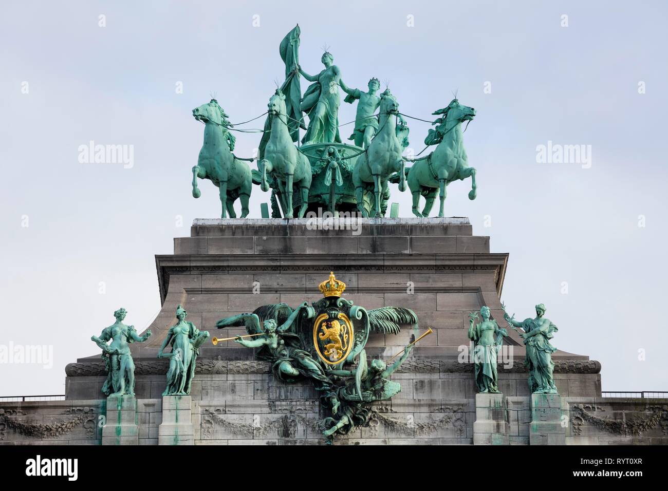 Quadriga, Arc de Triomphe, Brussels, Belgium Stock Photo