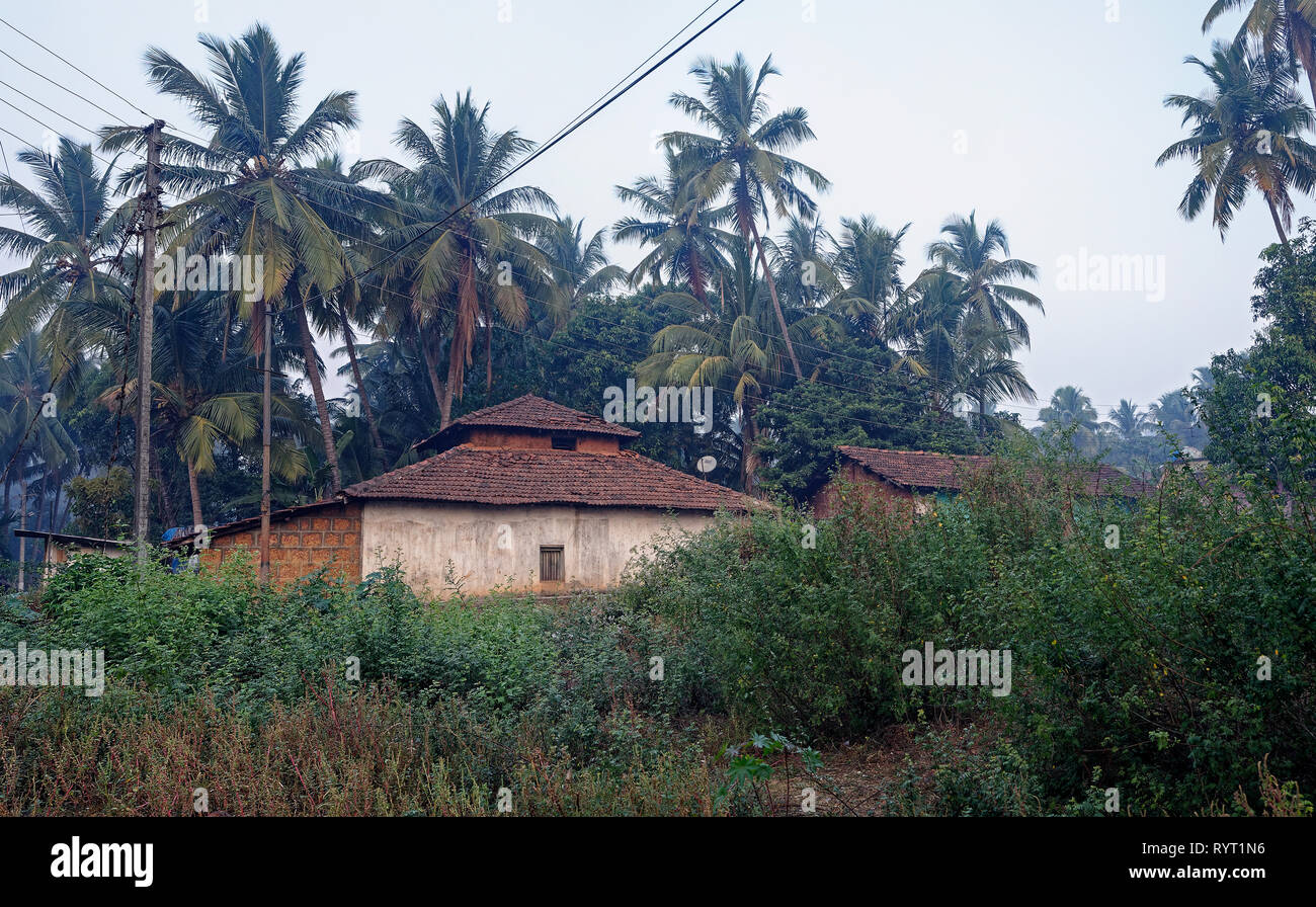 Traditional tiled roof old house at Vengurla Sindhuduraga Maharashtra