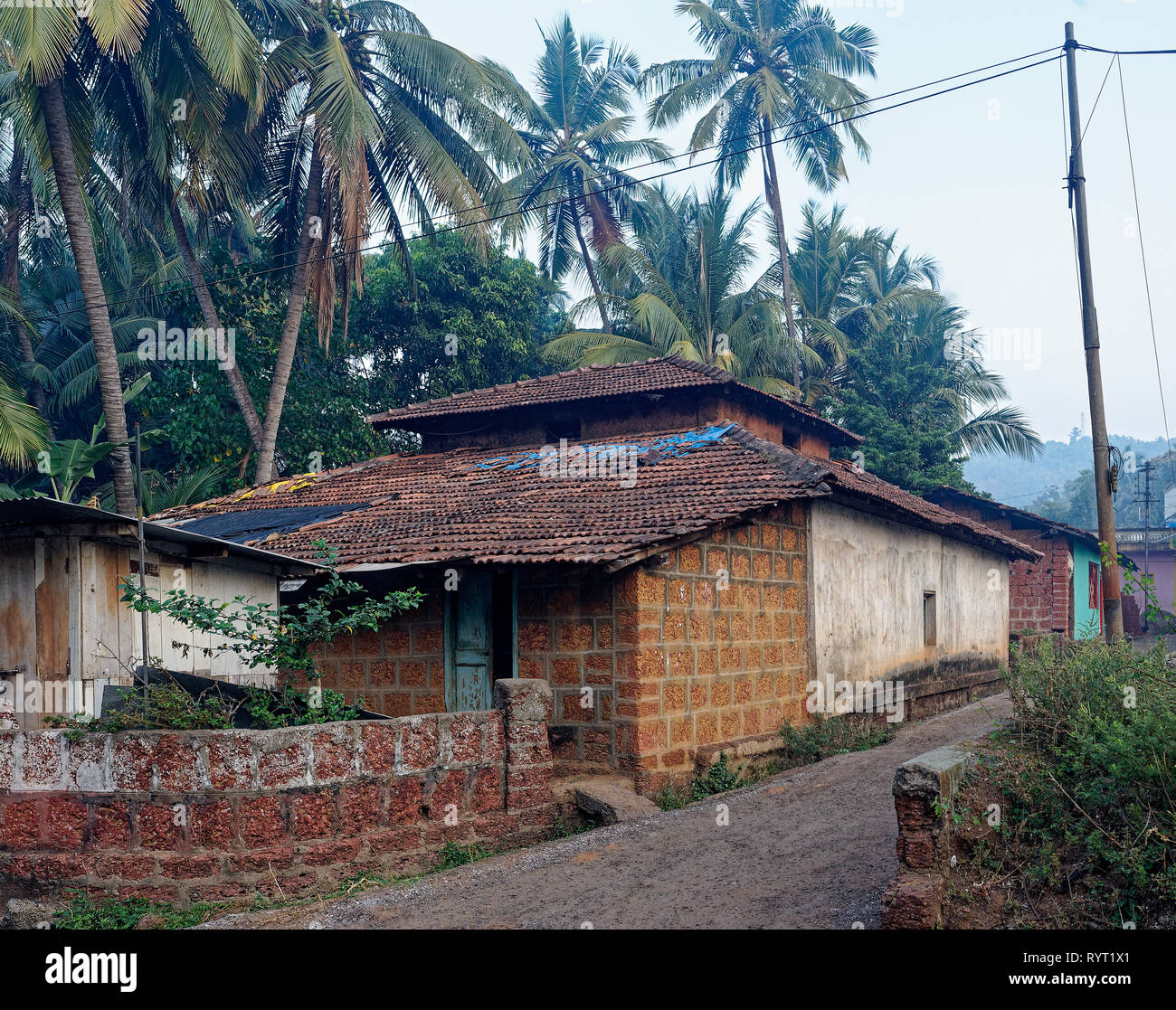 Traditional tiled roof old house at Vengurla Sindhuduraga Maharashtra