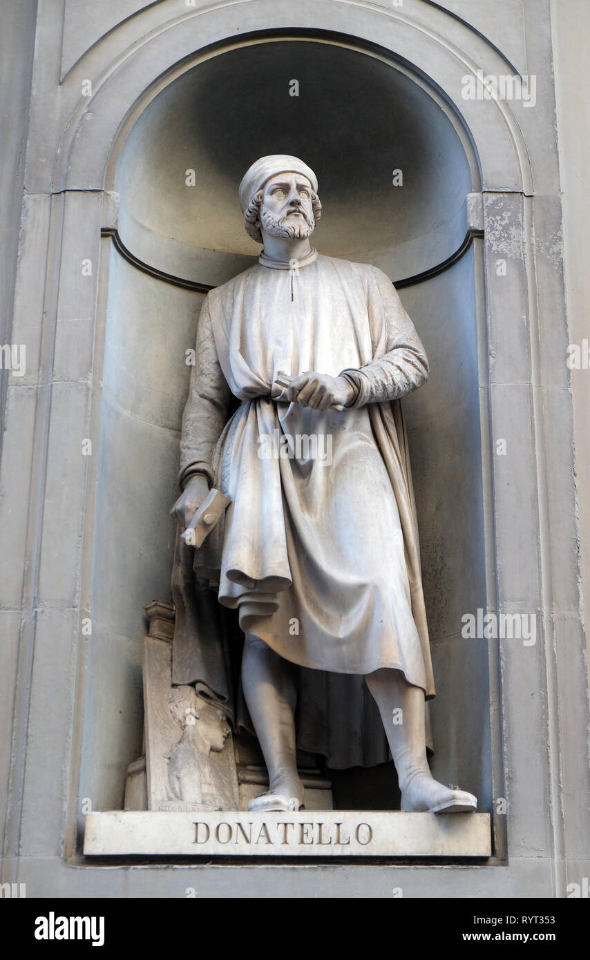Donatello, statue in the Niches of the Uffizi Colonnade in Florence