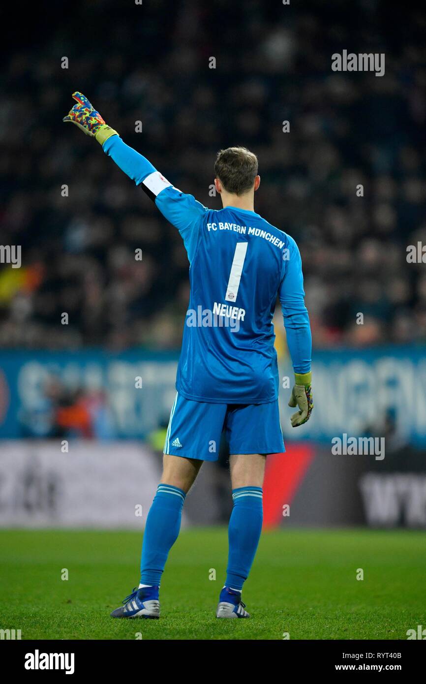 Goalkeeper Manuel Neuer FC Bayern Munich, WWK Arena, Augsburg, Bavaria, Germany Stock Photo