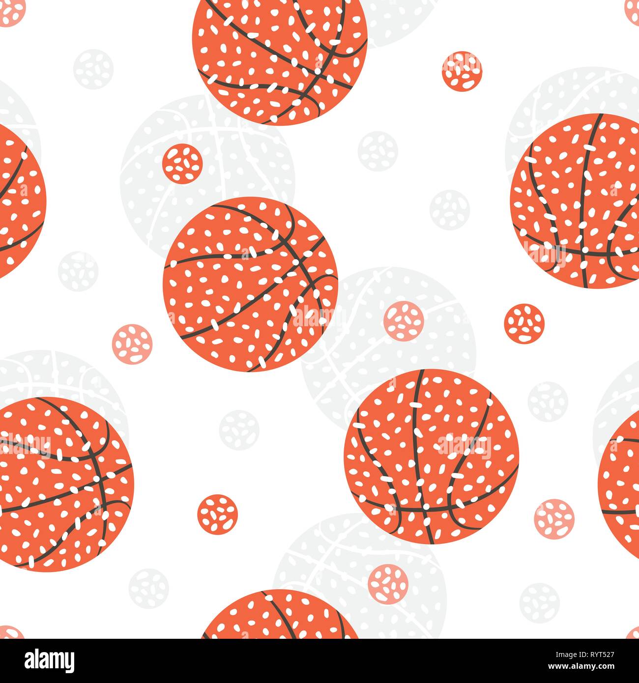 Seamless pattern with basketball Abstract background Stock Vector