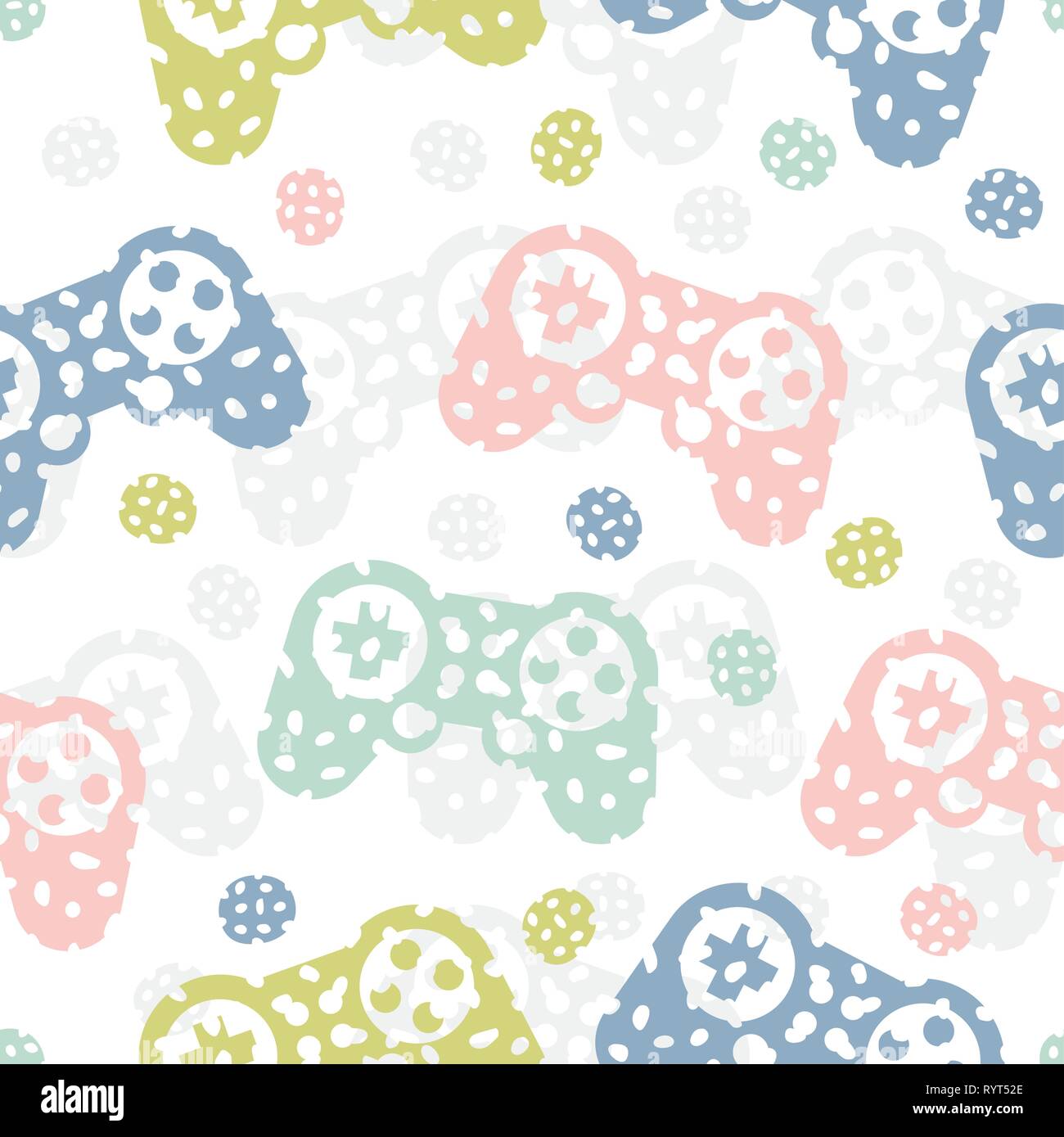 Seamless pattern with game controller Abstract background Stock Vector
