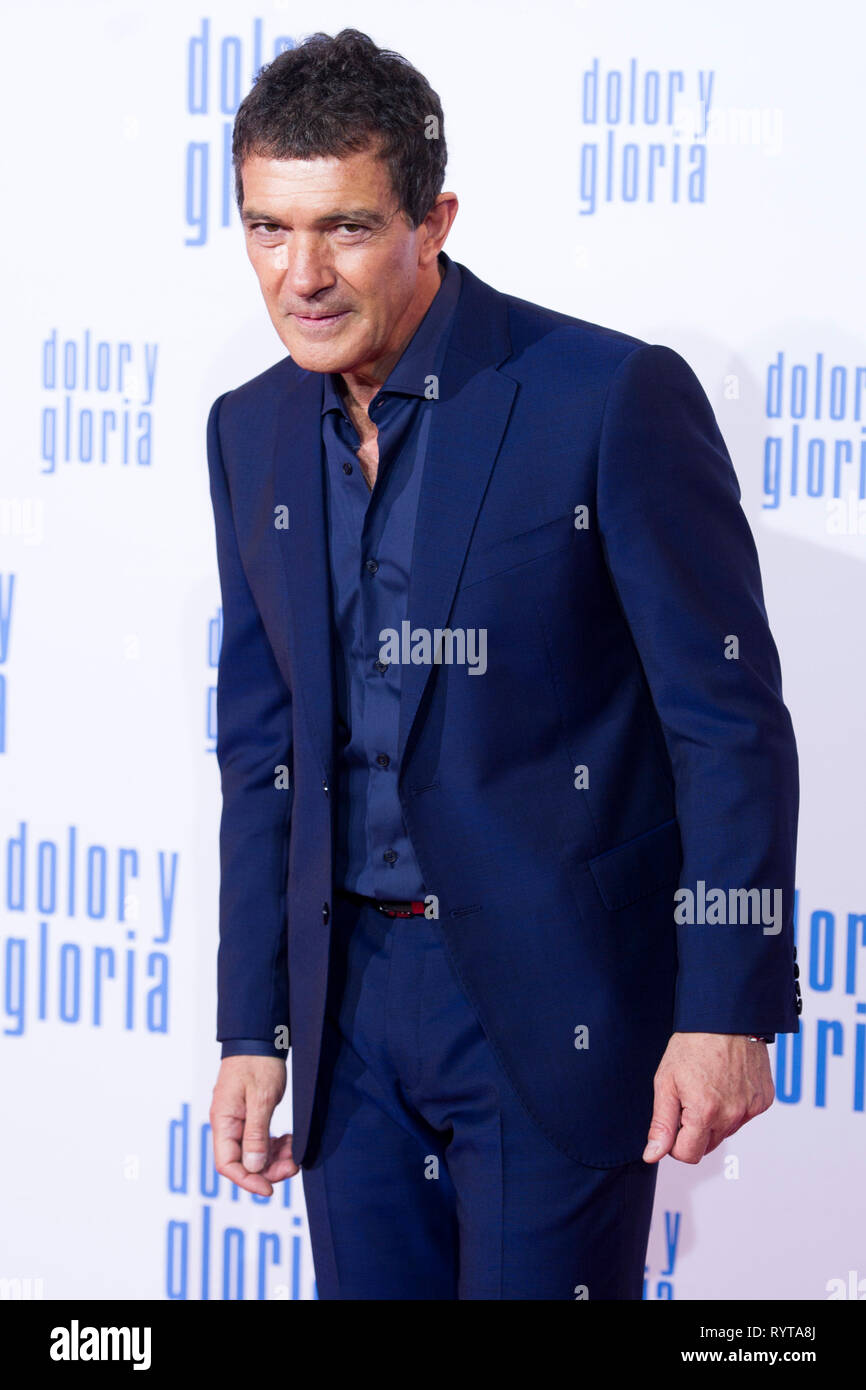 Antonio Banderas at the premiere of the movie 'Dolor y gloria / Pain & Glory' at the Cine Capitol. Madrid, 13.03.2019 | usage worldwide Stock Photo