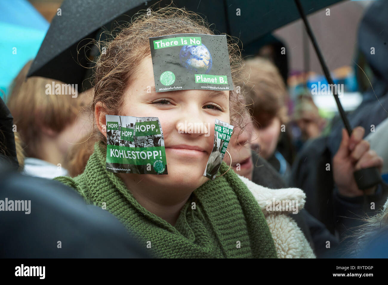 Bonn Germany 15th Mar 2019 A Demonstrator Stands On The