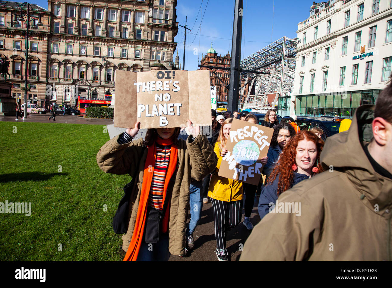 Glasgow, Scotland, UK. 15th Mar, 2019. climate change protest glasgow Credit: john cruttenden/Alamy Live News Stock Photo