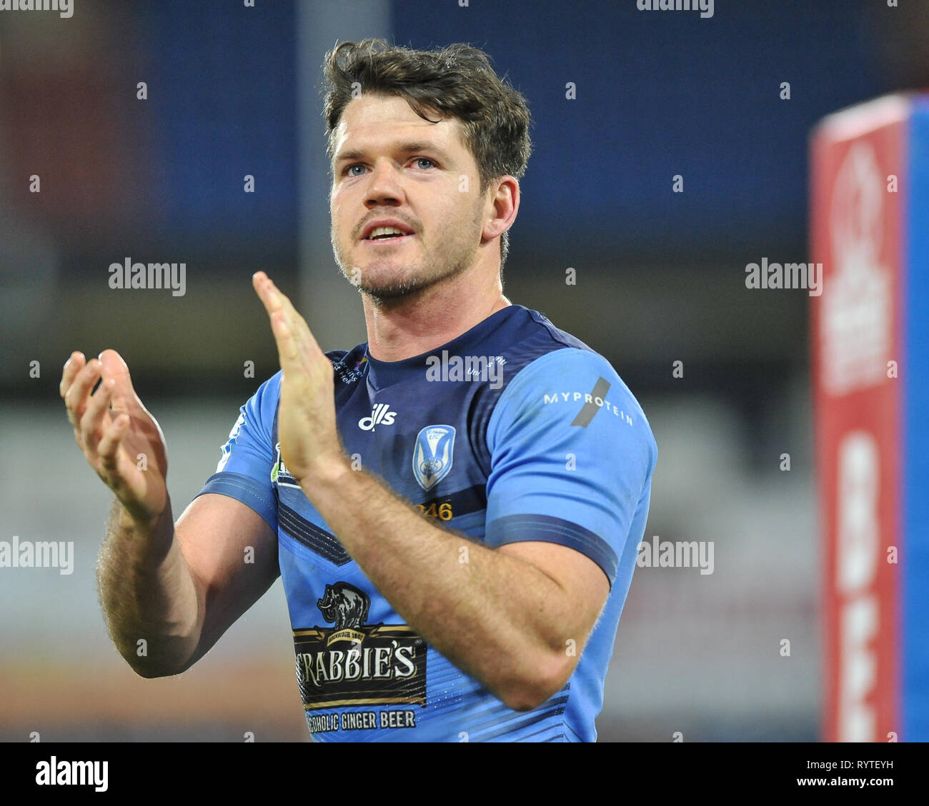 Huddersfield, UK. 14 March 2019. John Smiths Stadium, Huddersfield, England; Rugby League Betfred Super League, Huddersfield Giants vs Saint Helens; Saint Helens' Lachlan Coote Credit: Dean Williams/Alamy Live News Stock Photo