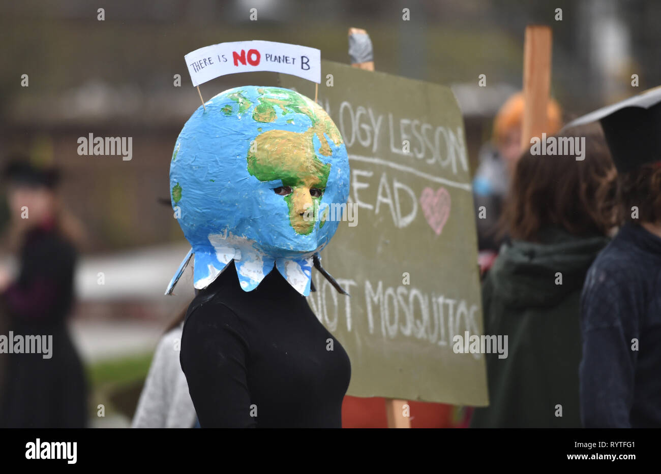 Brighton, UK. 15th Mar, 2019. Thousands of students schoolchildren and parents march through Brighton as they take part in the second Youth Strike 4 Climate protest today as part of a co-ordinated day of global action. Thousands of students and schoolchildren are set to go on strike at 11am today as part of a global youth action protest over climate change Credit: Simon Dack/Alamy Live News Stock Photo