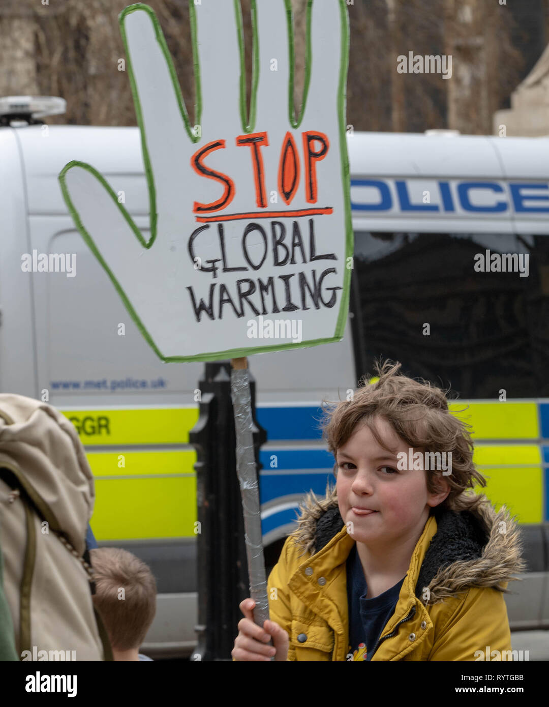 London, UK. 15th Mar 2019. Mass student climate change protest in central London Credit: Ian Davidson/Alamy Live News Stock Photo
