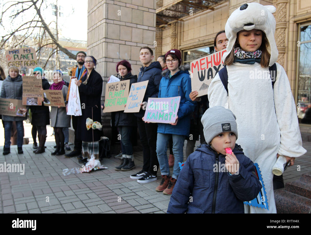 Kiev Ukraine 15th Mar 2019 People Attend Global Climate - 