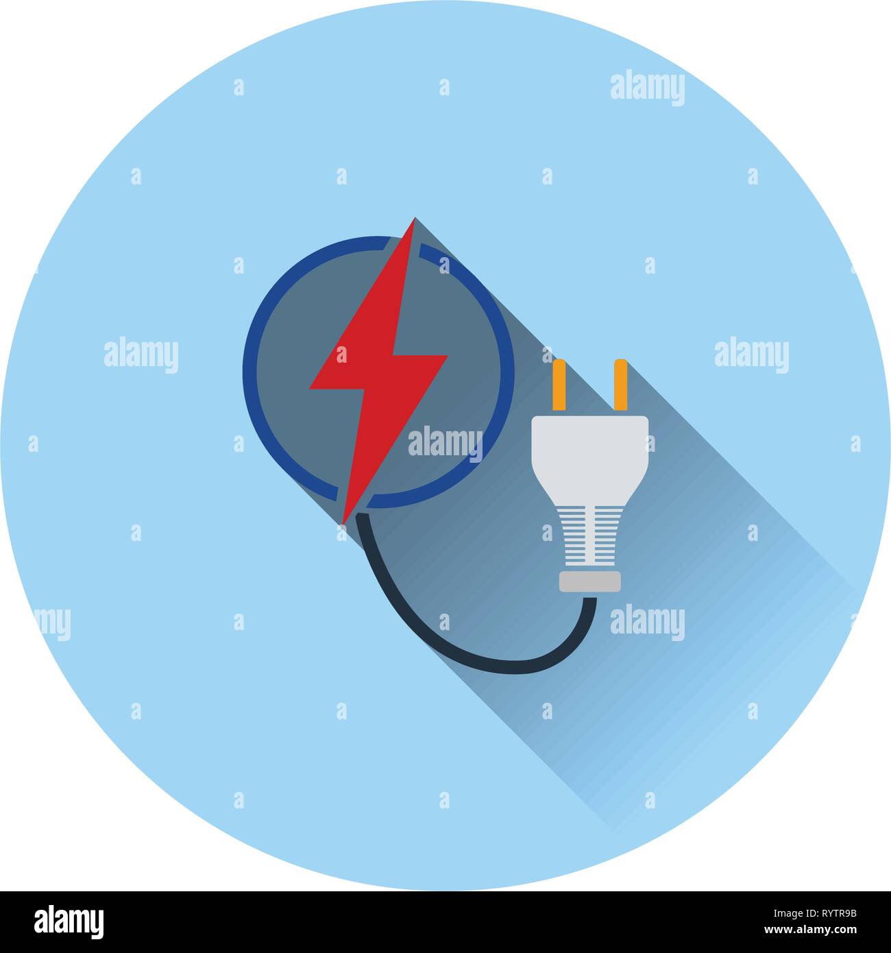 Electric plug icon. Flat color design. Vector illustration Stock Vector ...