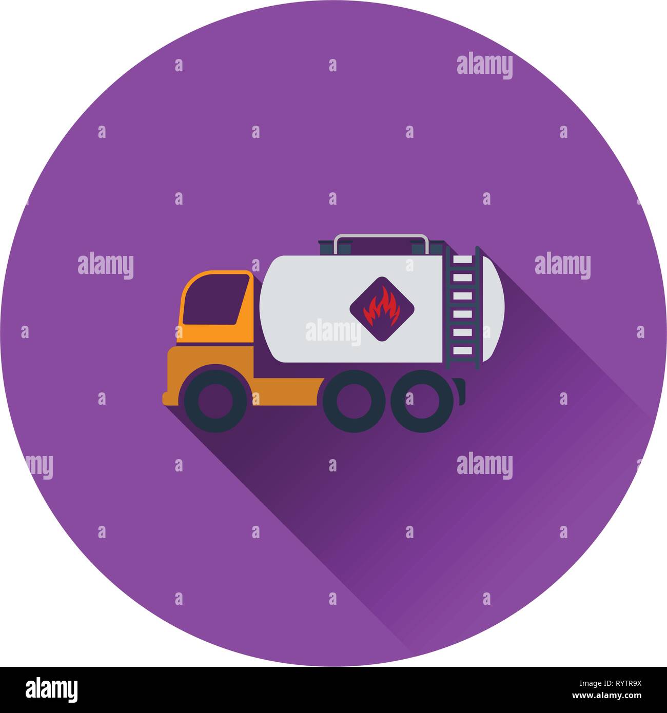 Fuel tank truck icon. Flat color design. Vector illustration Stock Vector Image & Art Alamy