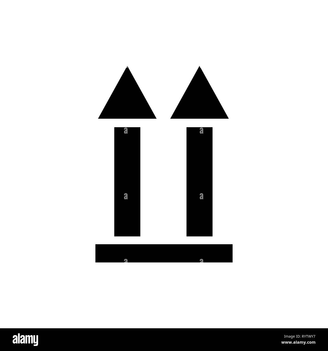 This side up packaging symbol simple flat style icon isolated. Stock Vector
