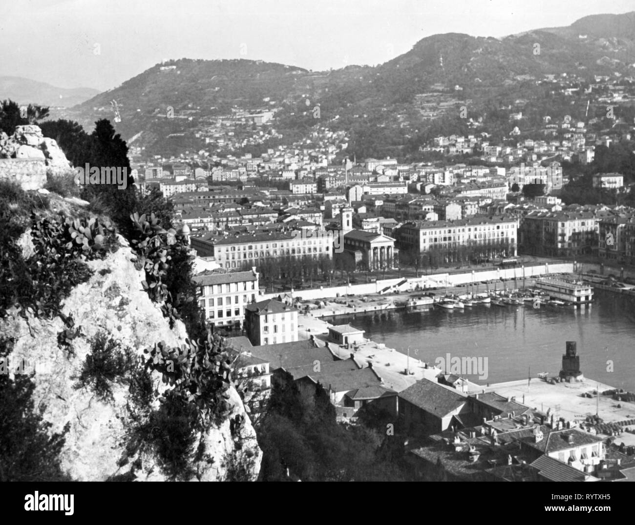 geography / travel, France, Nice, overview, harbour Port Lympia, 1950s, Additional-Rights-Clearance-Info-Not-Available Stock Photo