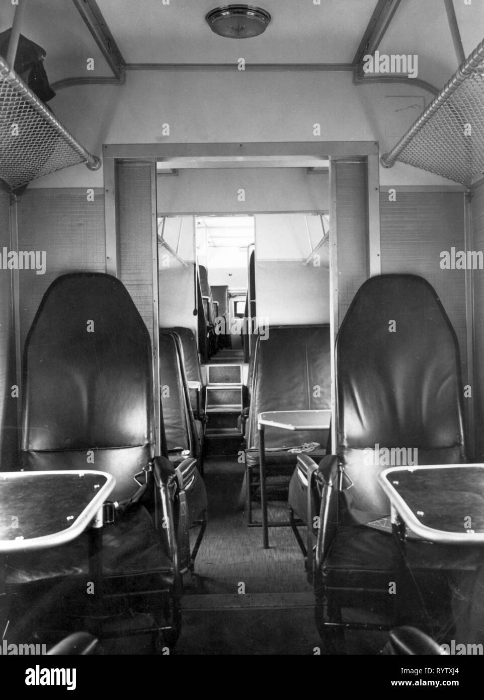 transport / transportation, aviation, aircraft, inside, Junkers G 38 of the German Lufthansa, passengers cabin, seat, early 1930s, Additional-Rights-Clearance-Info-Not-Available Stock Photo