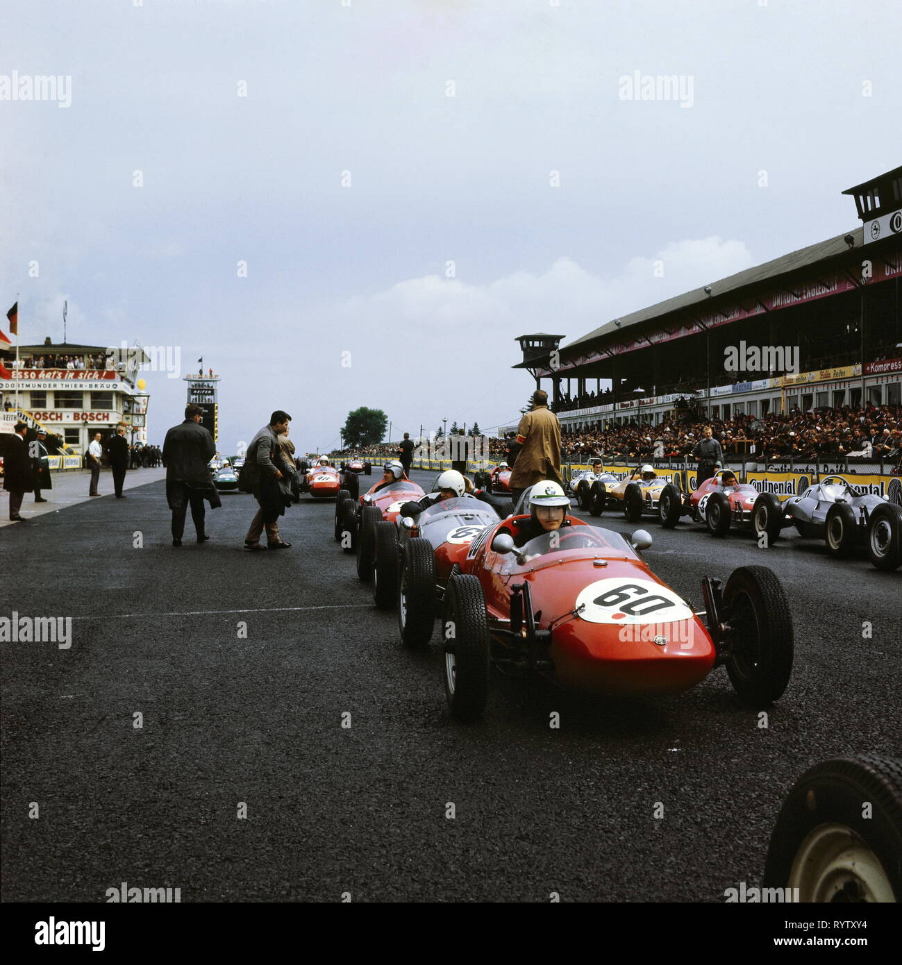 sports, motorsports, car racing, driver standing in start position, 1960s, Additional-Rights-Clearance-Info-Not-Available Stock Photo
