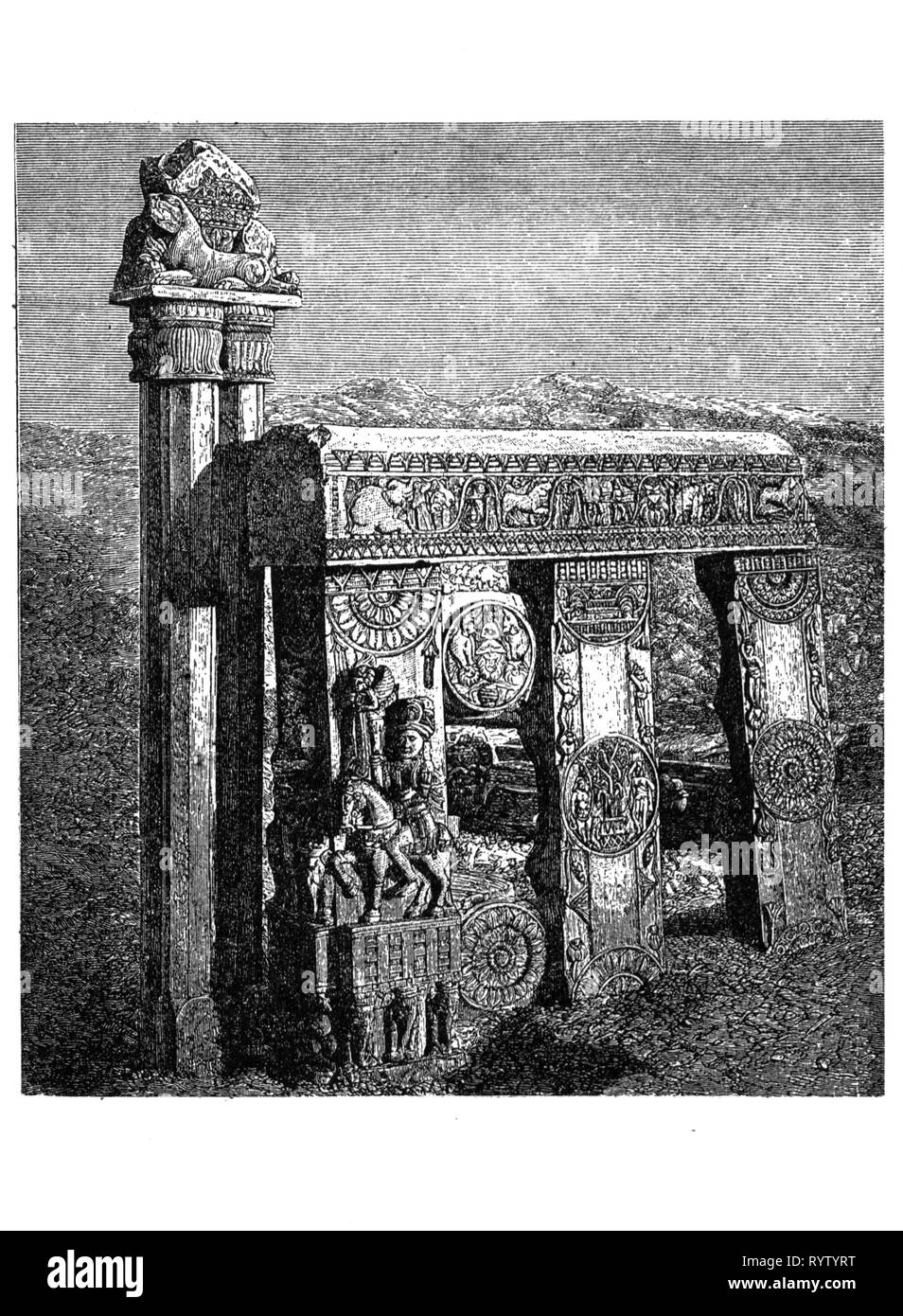 religion, Buddhism, railing of the stupa of Bharhut, built 2nd / 1st ...