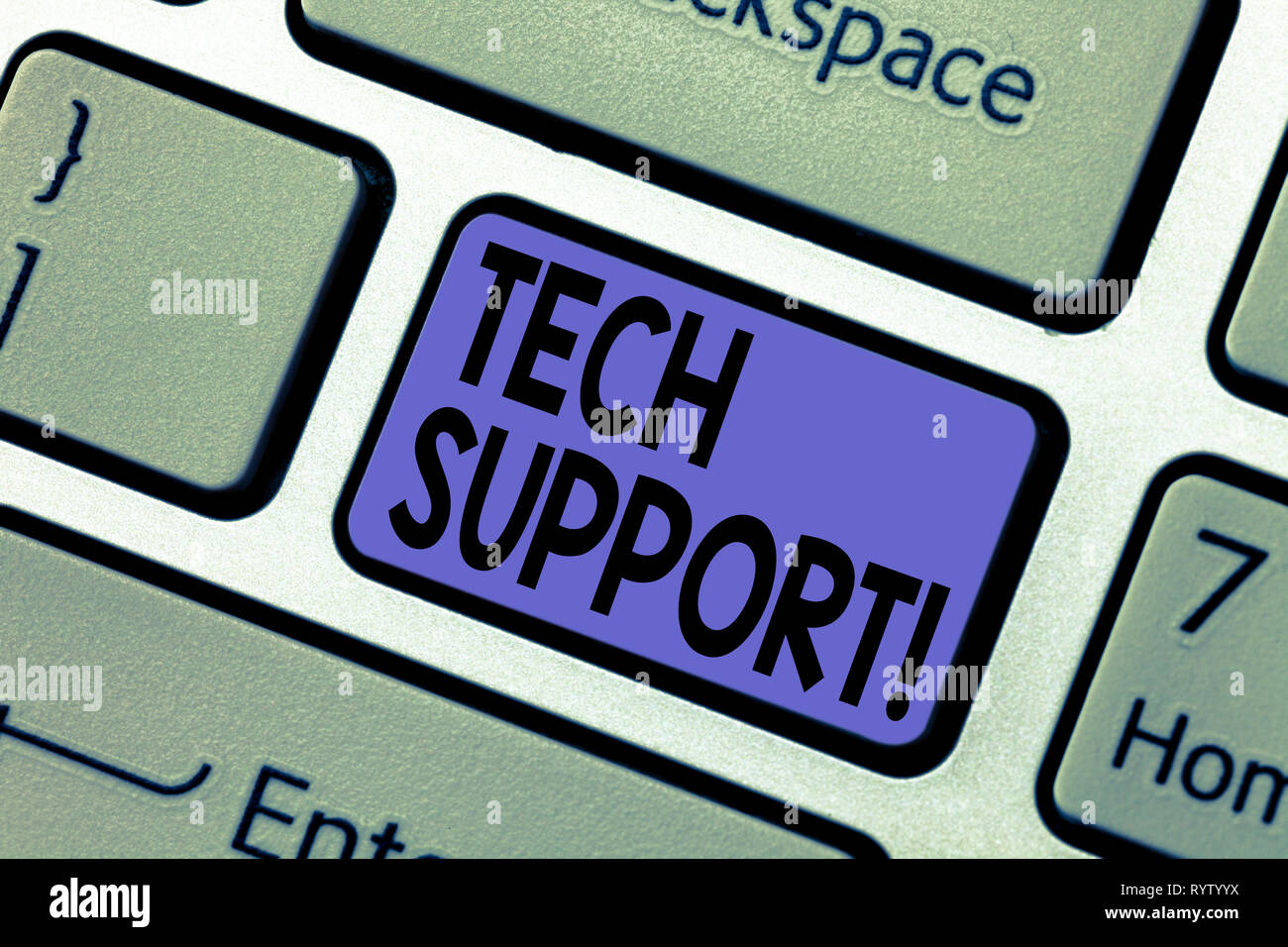 Handwriting text writing Tech Support. Concept meaning Help given by  technician Online or Call Center Customer Service Keyboard key Intention to  creat Stock Photo - Alamy