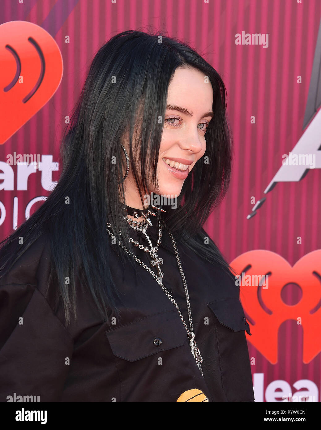 LOS ANGELES, CA - MARCH 14: Billie Eilish  attends the 2019 iHeartRadio Music Awards which broadcasted live on FOX at Microsoft Theater on March 14, 2019 in Los Angeles, California. Stock Photo