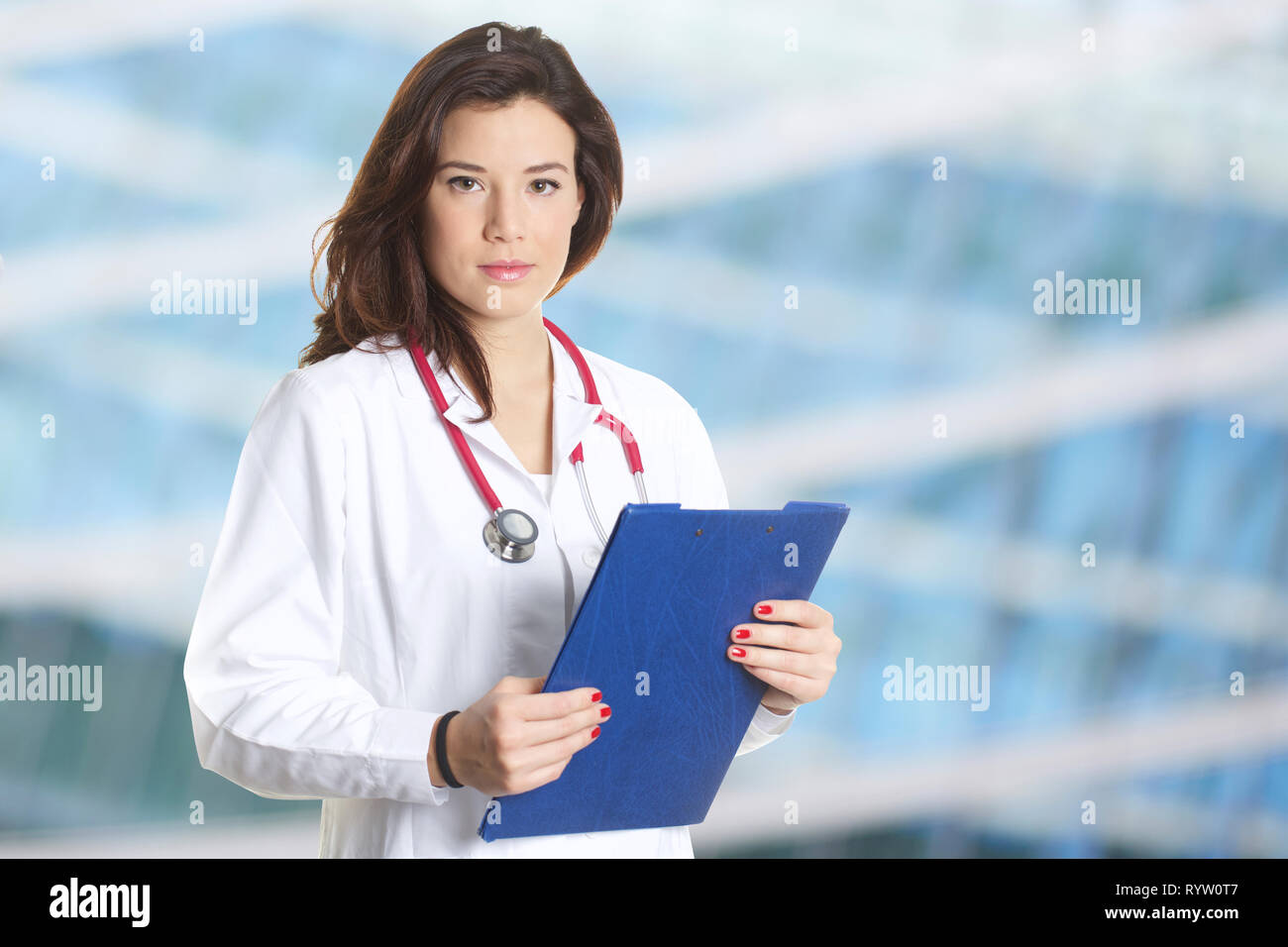 Young male doctor and female beautiful patient hi-res stock photography ...