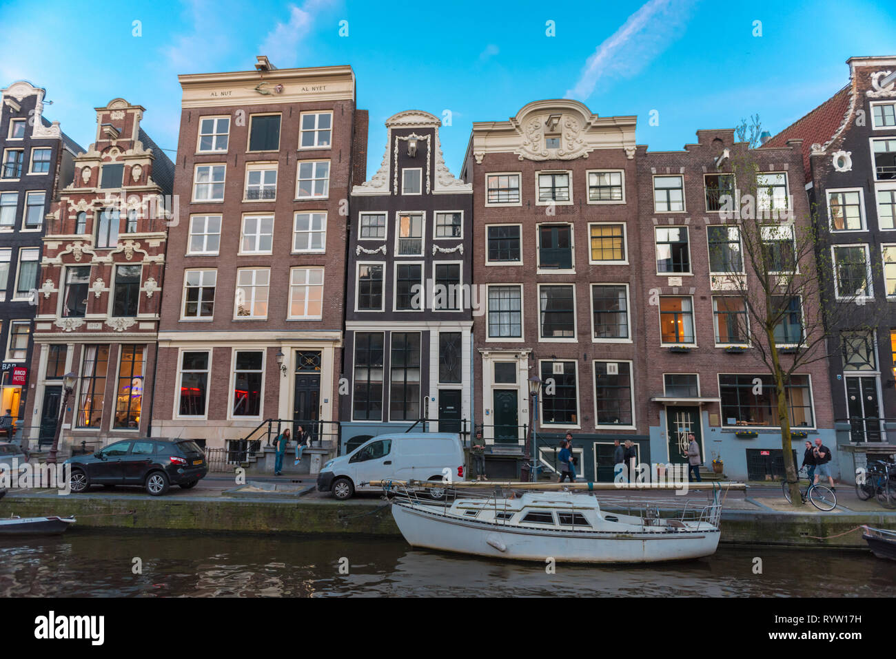 Iconic Amsterdam buildings Stock Photo