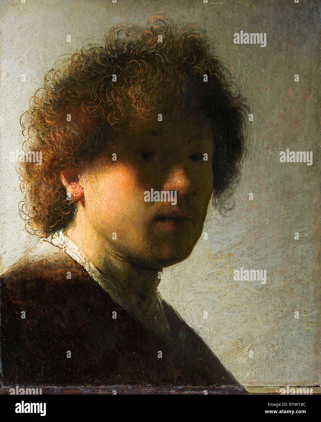 Rembrandt van Rijn (1606-1669), self portrait, c. 1628 Stock Photo