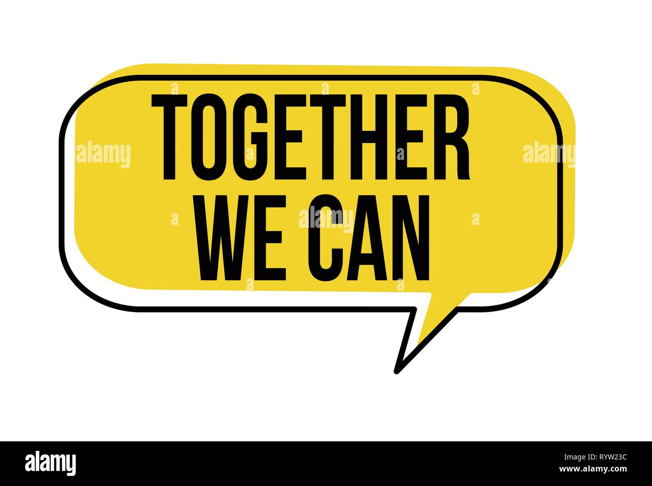 Together we can speech bubble on white background, vector illustration
