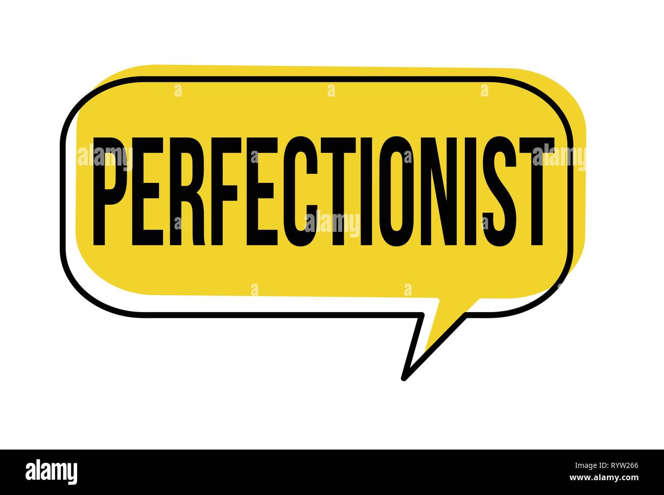 Perfectionist speech bubble on white background, vector illustration Stock Vector