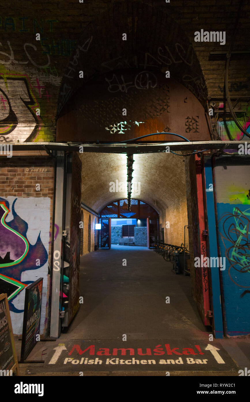 Leake Street Tunnel ( railway arch / arches ) near Waterloo station in