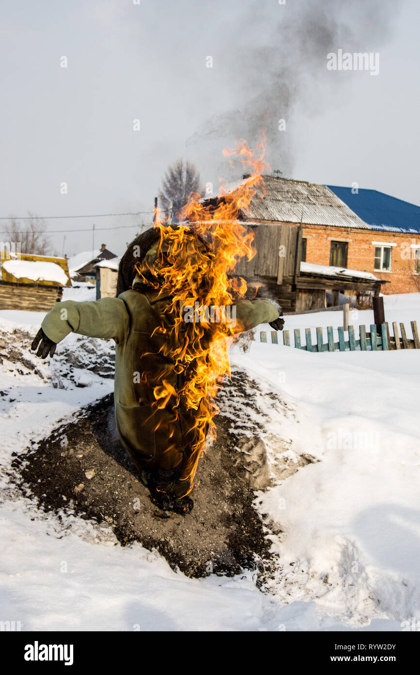 the traditions of pagan Slavic rituals Stock Photo