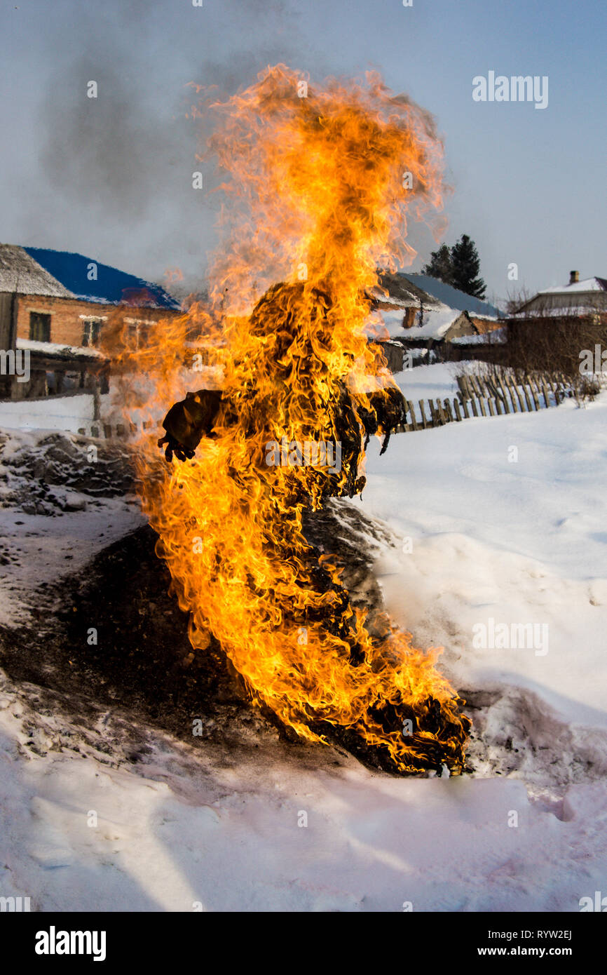 the traditions of pagan Slavic rituals Stock Photo