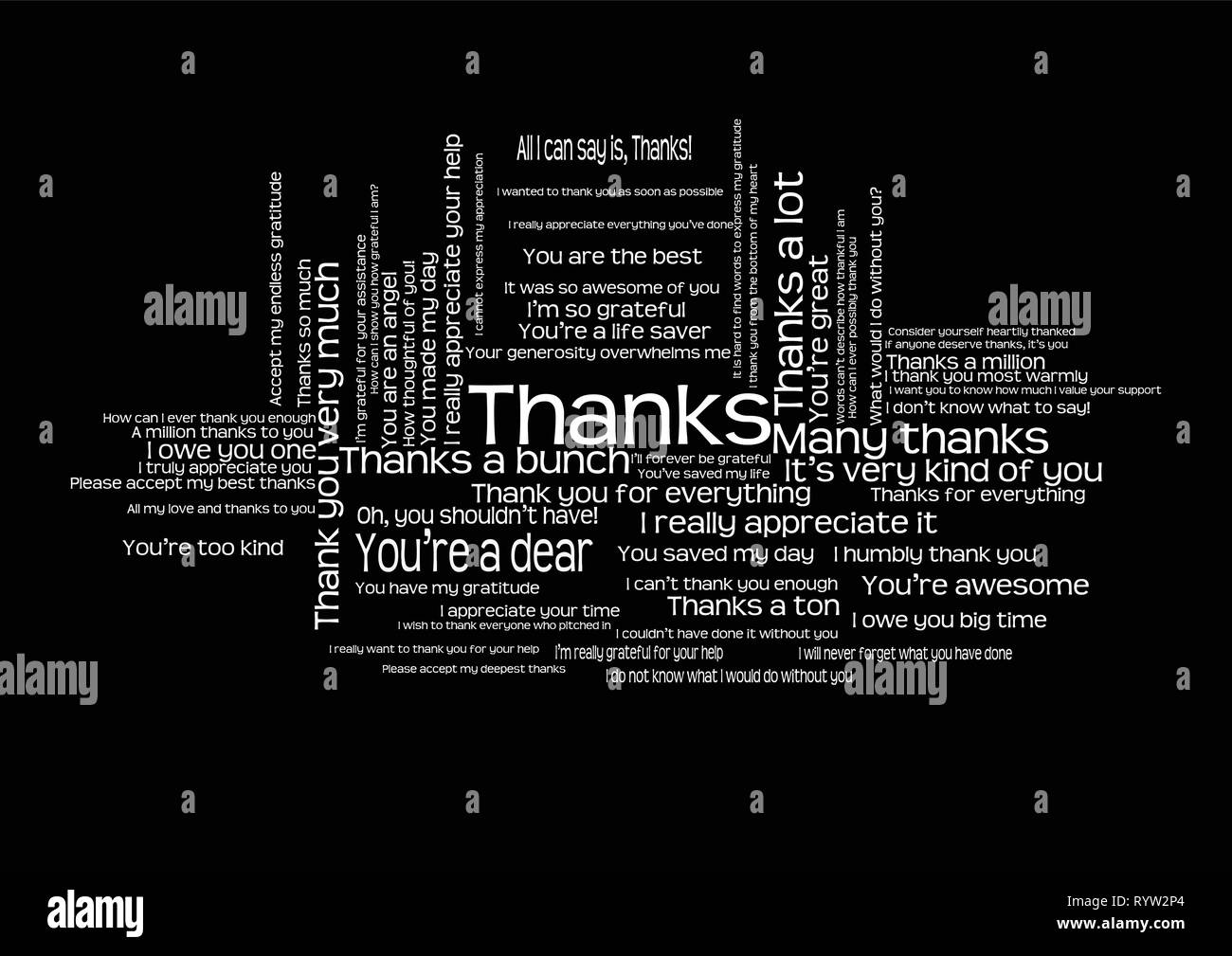 Many ways to say thank you word cloud Stock Vector