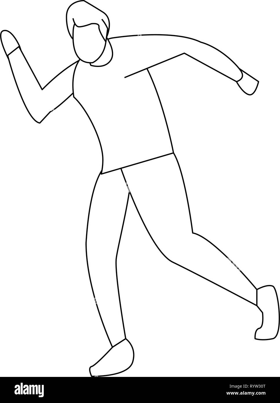 man standing linear design on white background vector illustration ...