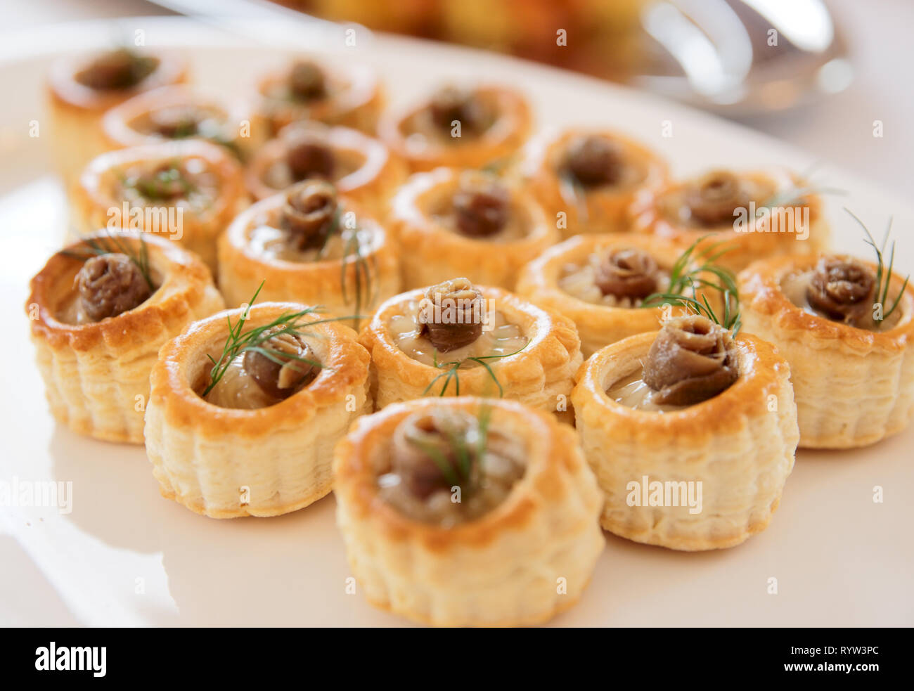 Snacks with capers on banquet table, closeup Stock Photo Alamy