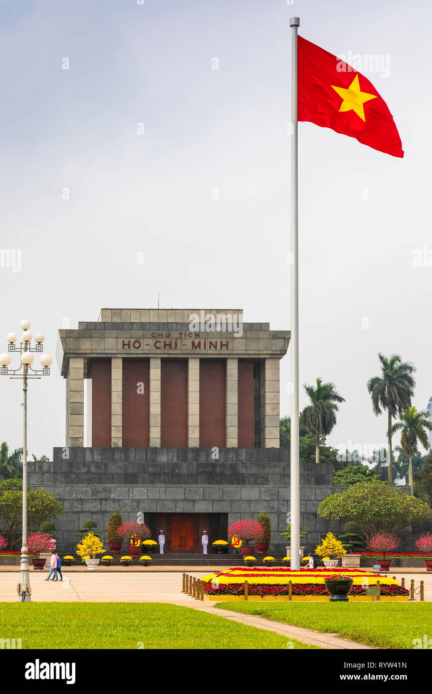 Ho Chi Minh Mausoleum, Ba Dinh Square, Hanoi, Vietnam, Asia Stock Photo