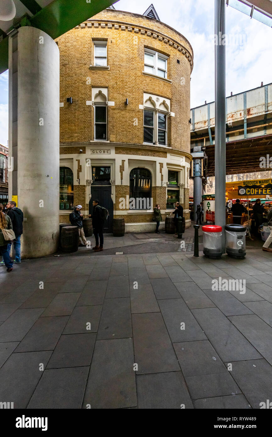 The Globe Tavern. The pubs of Borough Market, London. Stock Photo