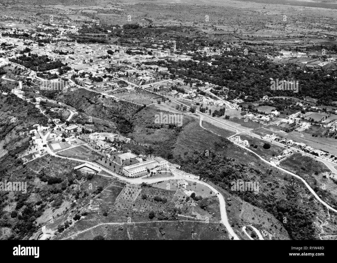 geography / travel, Mexico, Cuernavaca, city views / cityscapes, aerial view, 1950s, Additional-Rights-Clearance-Info-Not-Available Stock Photo