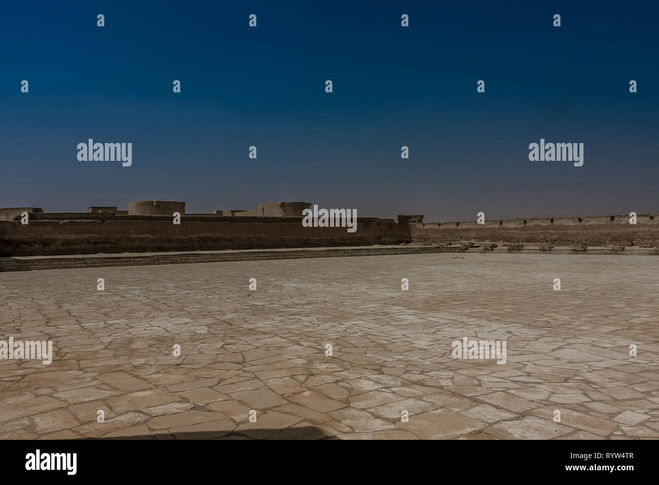 A courtyard of Aqeer Castle, Saudi Arabia Stock Photo