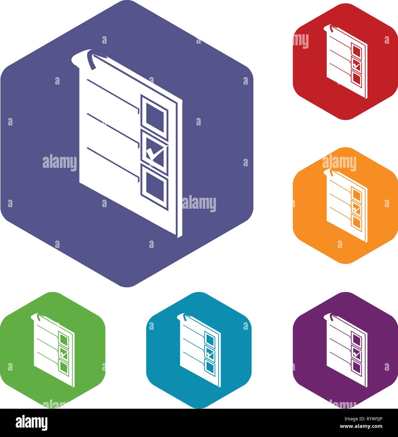 Voted paper icons vector hexahedron Stock Vector