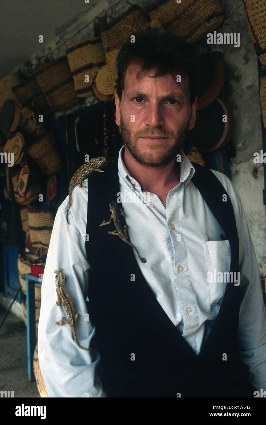 Portrait of the French actor Tchéky Karyo. Morocco, 1988 Stock Photo