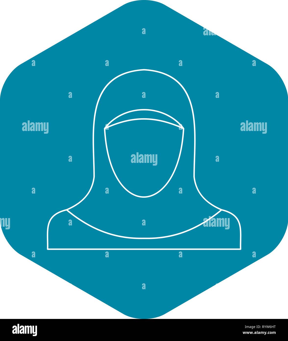 Muslim woman icon, outline style Stock Vector Image & Art - Alamy