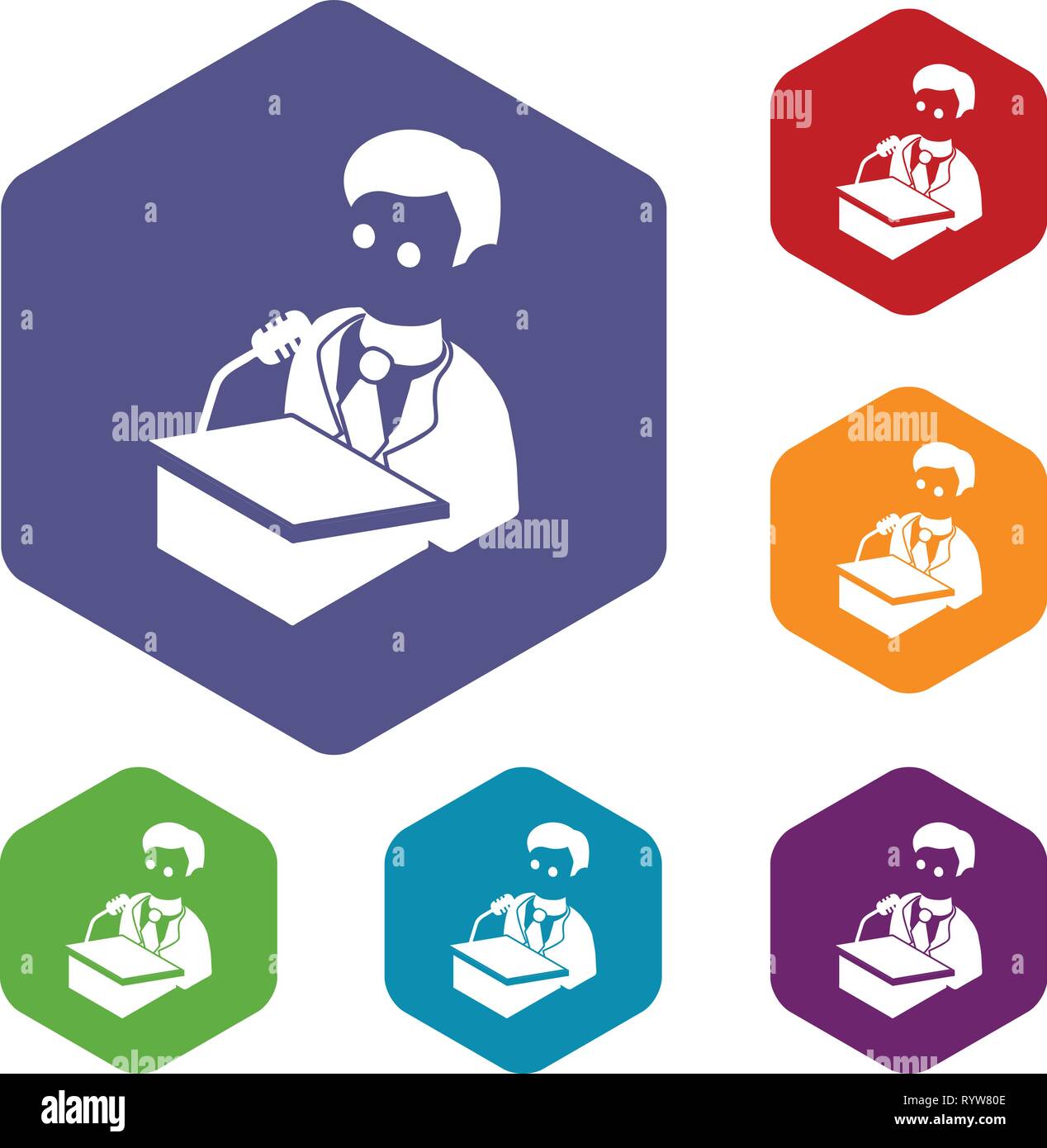 Election candidate icons vector hexahedron Stock Vector