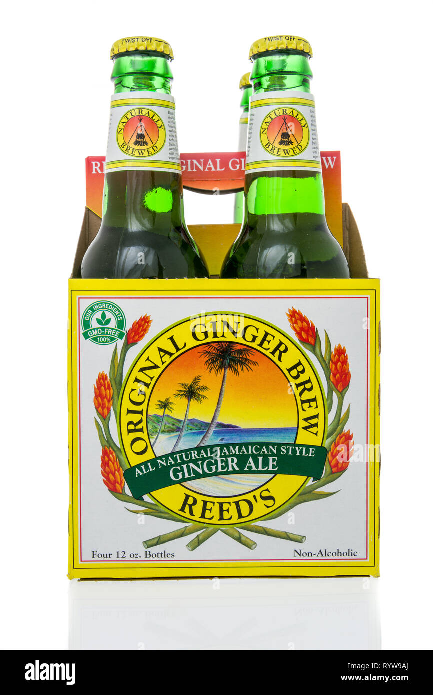 Winneconne, WI 10 March 2019 A package of Reeds orginal ginger brew
