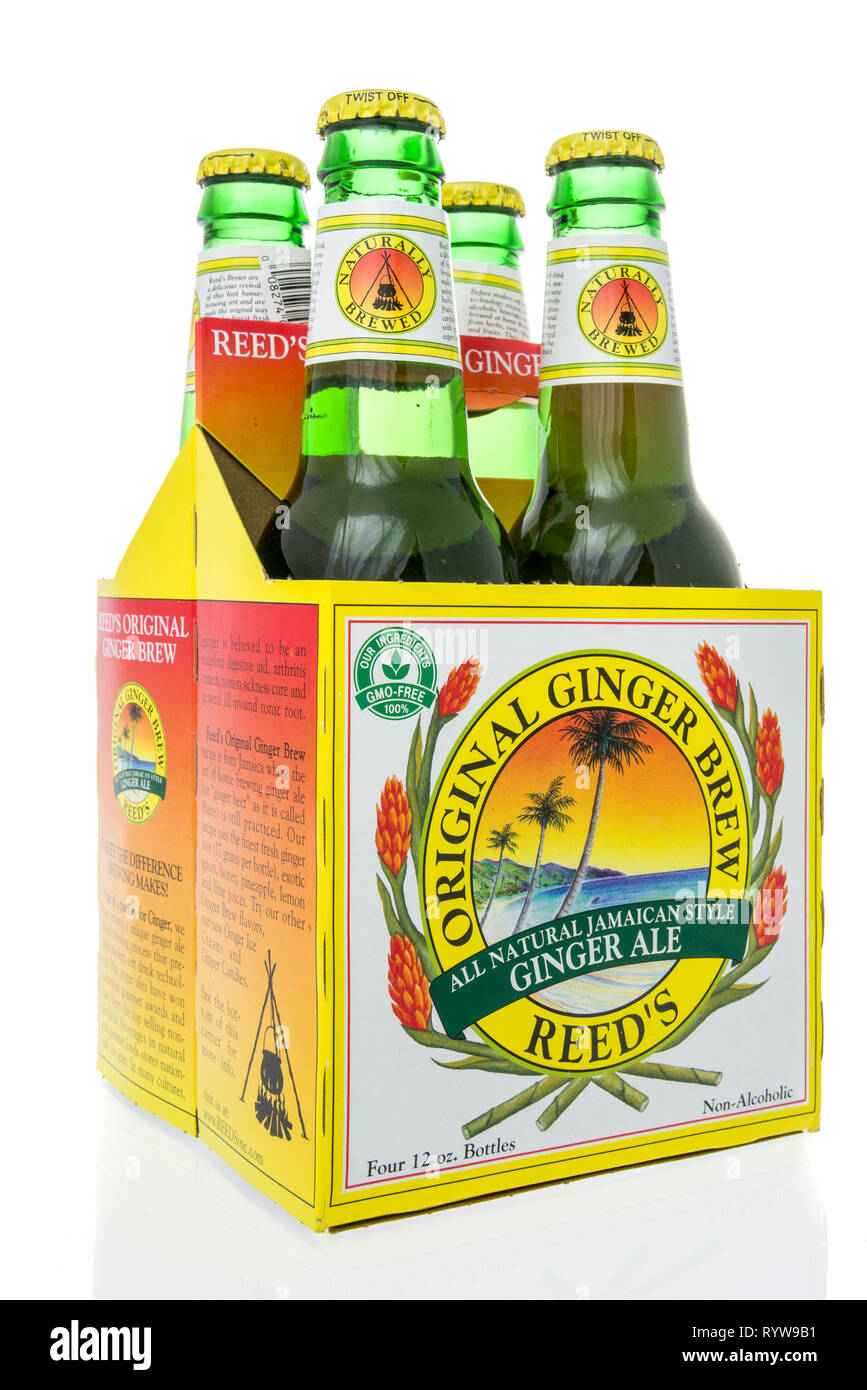 Winneconne, WI 10 March 2019 A package of Reeds orginal ginger brew