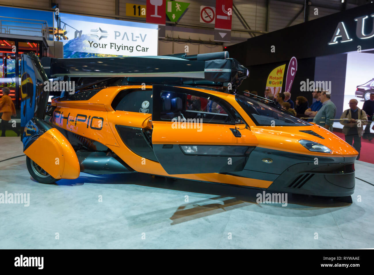 Geneva / Switzerland - march 9 2019 : Geneva International Motor Show,  PAL-V Liberty flying car Stock Photo - Alamy
