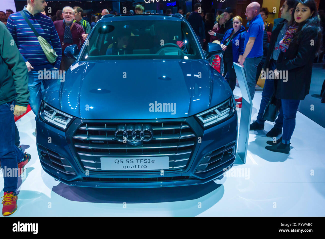 Geneva / Switzerland - march 9 2019 : Geneva International Motor Show, Audi Q5 Stock Photo