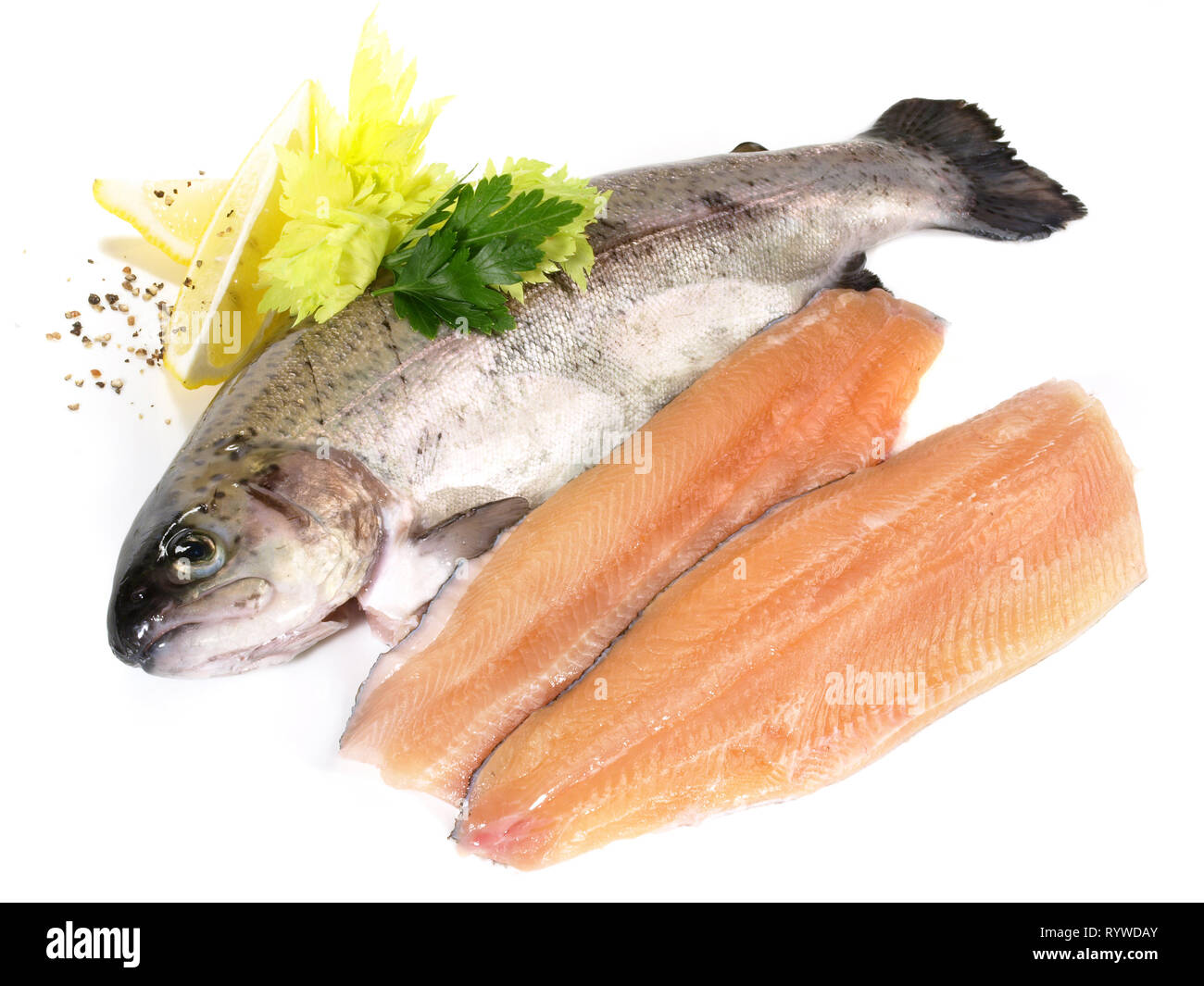Fresh Fish - Trout Fillet Stock Photo