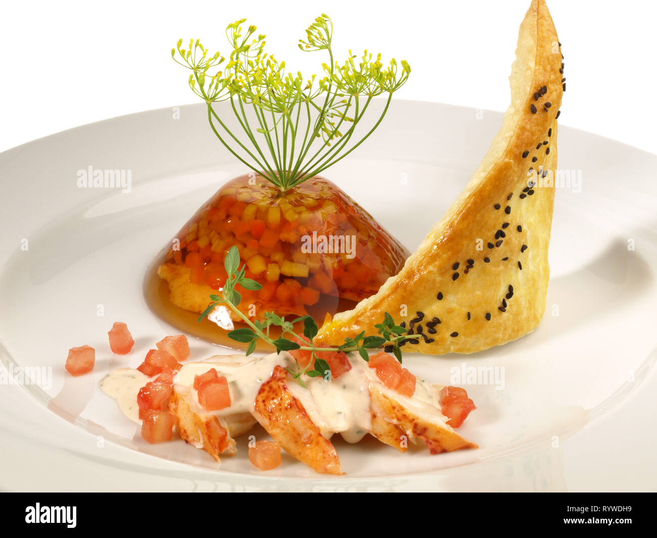 Lobster Appetizer with puff pastry Stock Photo Alamy
