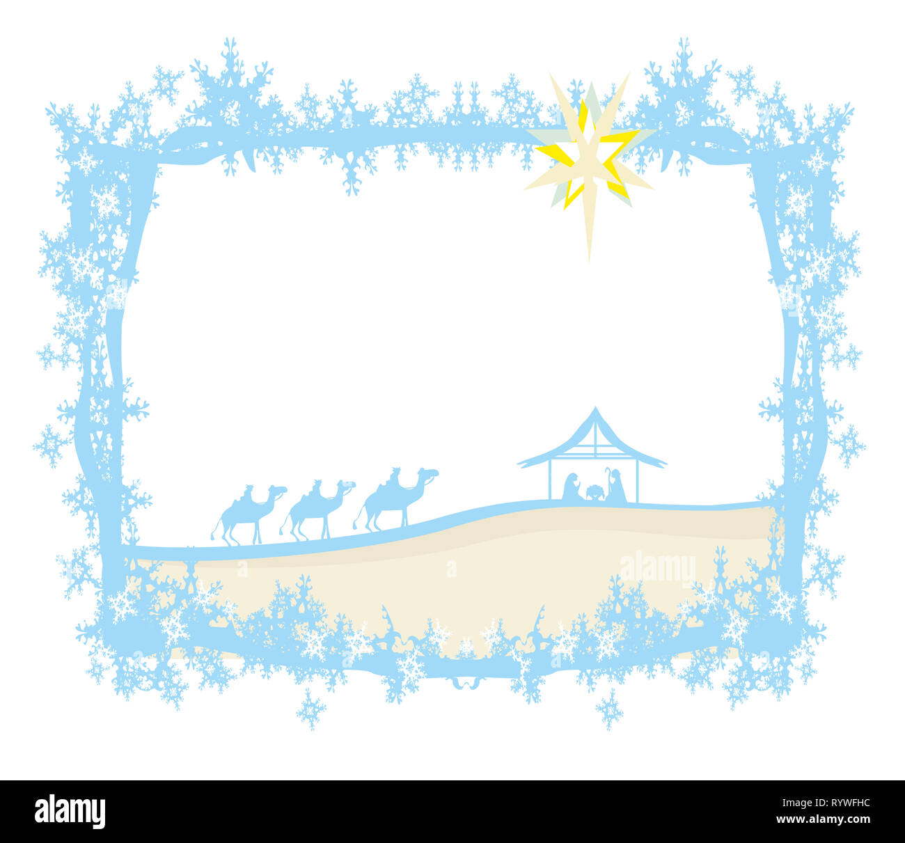 birth of Jesus in Bethlehem - abstract frame Stock Photo