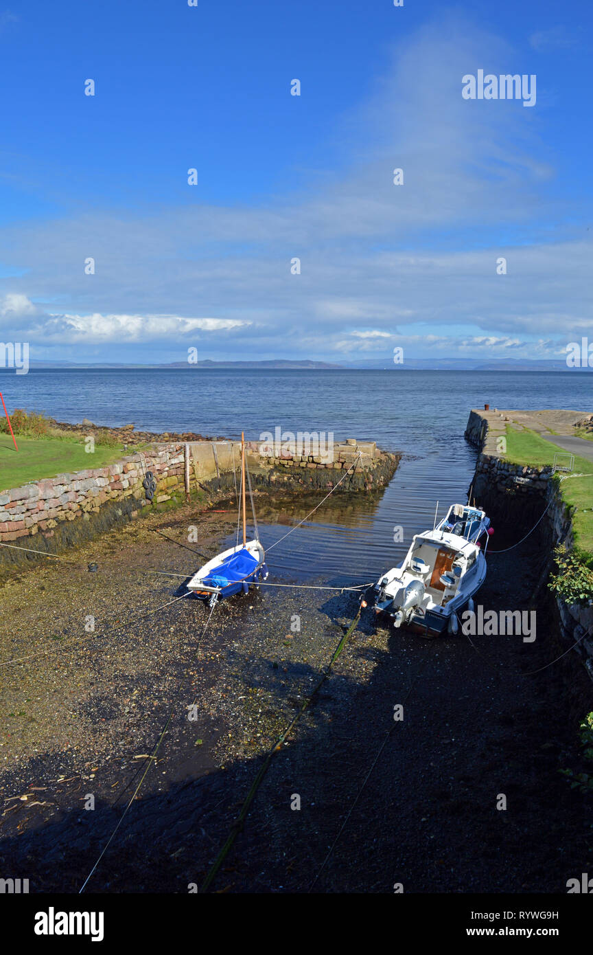 Corrie fishing boat harbours Isle of Arran Stock Photo